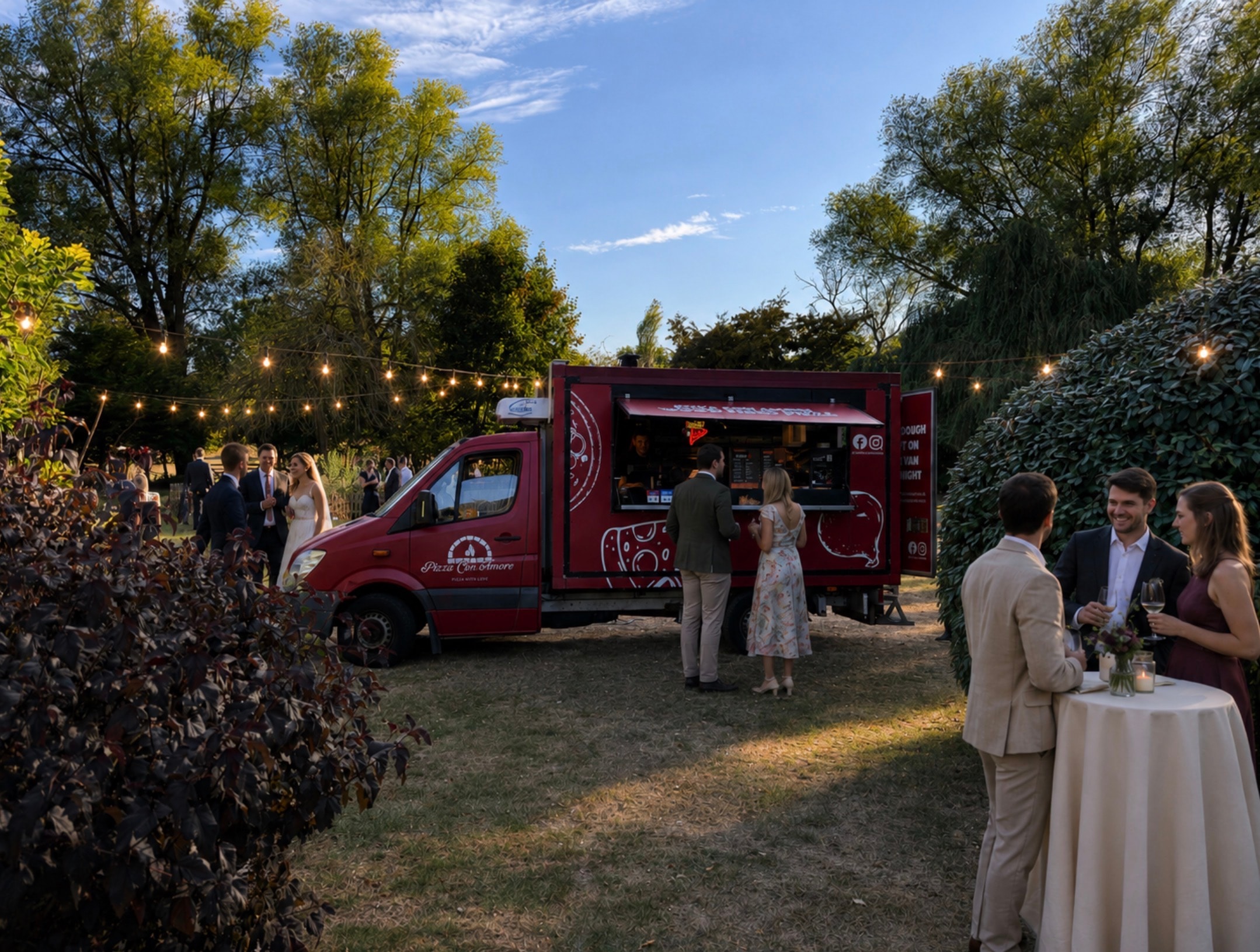 Mobile pizza catering at an outdoor event